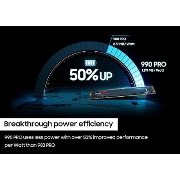 Samsung 990 PRO Series - 1TB PCIe Gen4. X4 NVMe 2.0c - M.2 Internal SSD - Image 3
