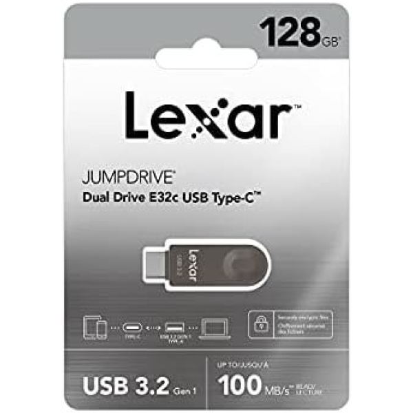 Lexar E32C 128GB Type-C USB Flash Drive 1PK, USB-A&USB-C 3.2 Gen 1 Dual Drive - Image 2