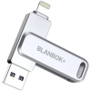 MFi Certified 128GB Flash Drive for iPhone/USB/USB C/,3-in-1 USB Stick