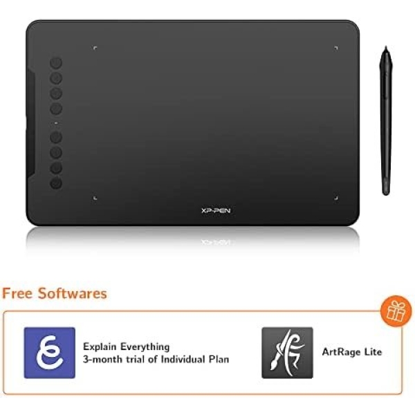 XPPen Deco 01 V2 Graphics Tablet 10x6.25 Inch Drawing Tablet 8192 Levels - Image 2