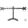VIVO STAND-V002F Dual LED LCD Monitor Free-Standing Desk Stand for 2 Screens up - Image 2