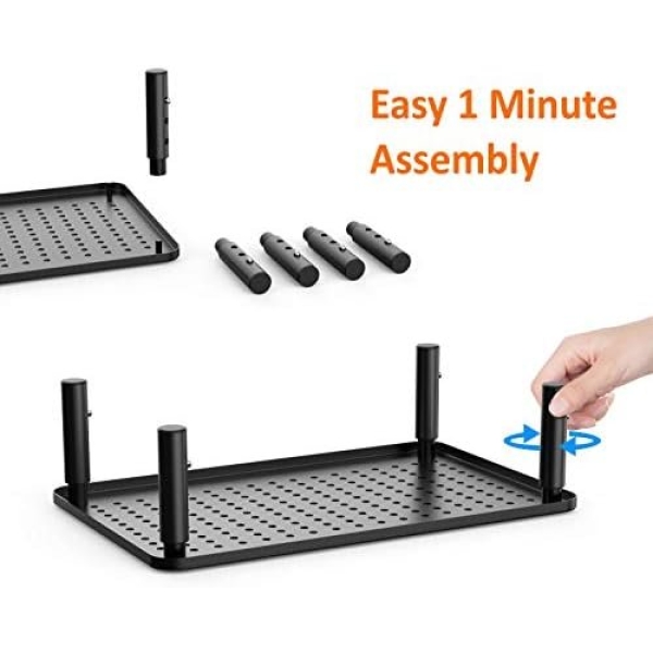 2-Pack Premium Laptop PC Monitor Stand with Sturdy, Stable Black Metal - Image 6