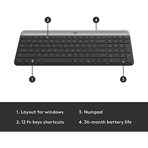 Logitech MK470 Slim Wireless Keyboard and Mouse Combo - Modern Compact Layout - Image 7