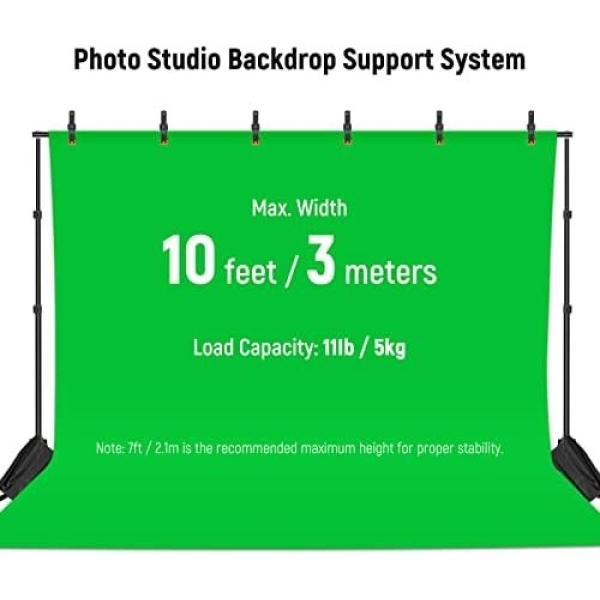 Neewer Photo Studio Backdrop Support System, 10ft/3m Wide 6.6ft/2m High - Image 2