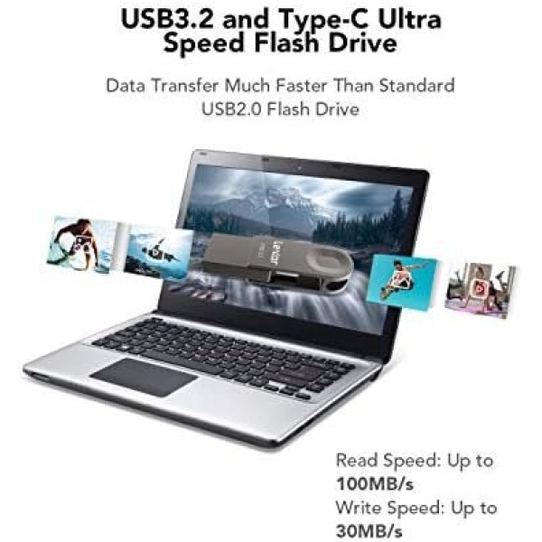 Lexar E32C 128GB Type-C USB Flash Drive 1PK, USB-A&USB-C 3.2 Gen 1 Dual Drive - Image 6
