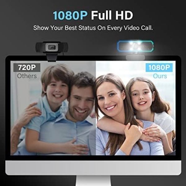 NBPOWER 1080P 60FPS Streaming Camera Webcam with Microphone and Fill RGB - Image 7