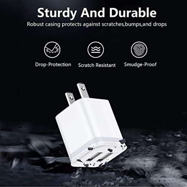LUOATIP iPhone Charger Cable 3ft 6ft 10ft with Wall Plug, 5-Pack Long Charging - Image 7