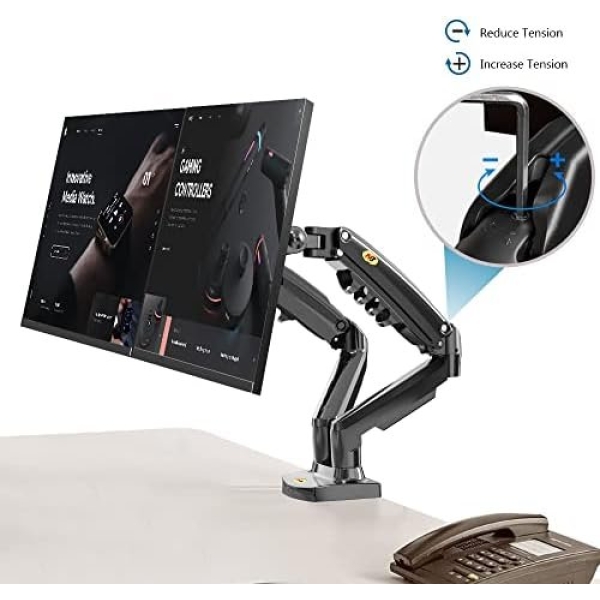 NB North Bayou Dual Monitor Desk Mount Stand Full Motion Swivel Computer Monitor - Image 5