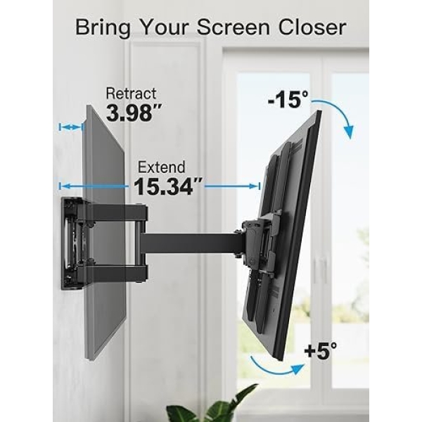 Pipishell TV Wall Mount for 26-65 inch LED LCD OLED 4K TVs up to 99lbs, Full - Image 8