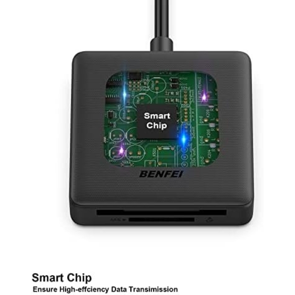 Memory Card Reader, BENFEI 4in1 USB USB-C to SD Micro SD MS CF Card Reader - Image 7