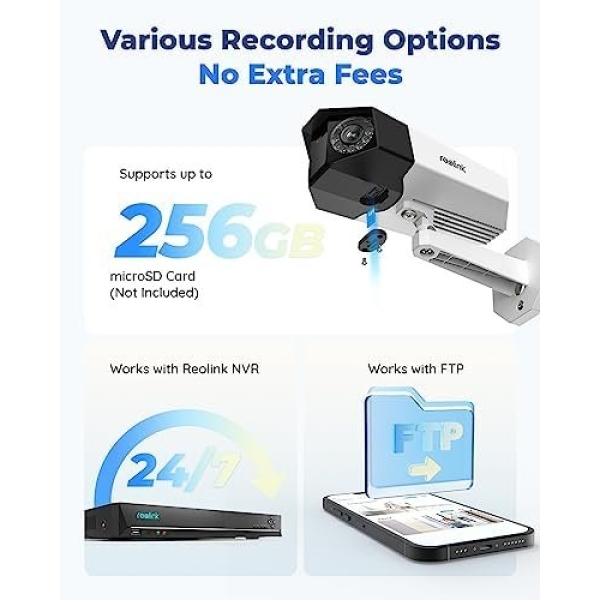 REOLINK 4K PoE Security Camera System, Home Outdoor IP Camera in 180 Degree - Image 5