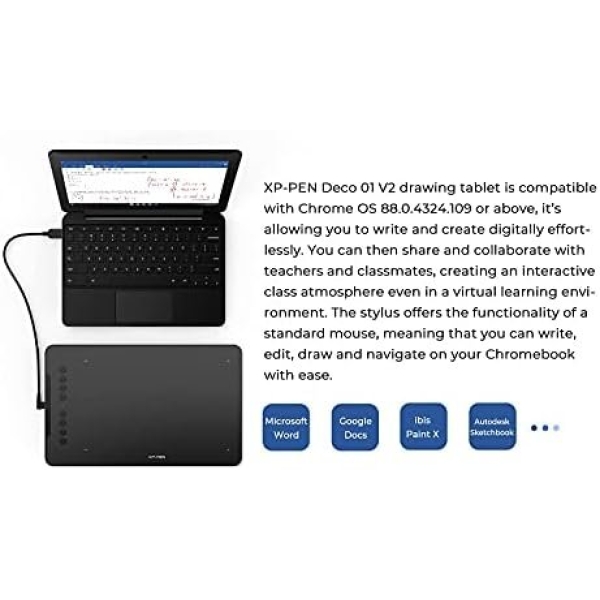 XPPen Deco 01 V2 Graphics Tablet 10x6.25 Inch Drawing Tablet 8192 Levels - Image 7