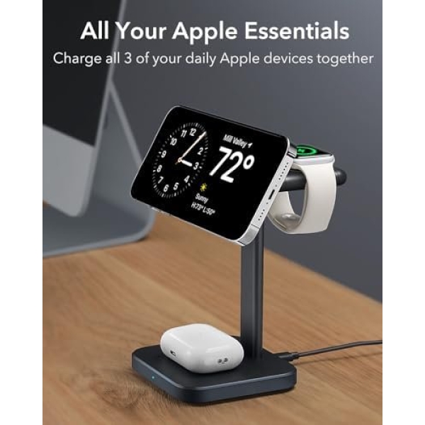 ESR 3-in-1 Charger Stand for Magsafe (HaloLock), Removable Made for Apple Watch - Image 3