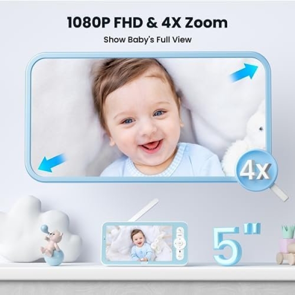 ieGeek 5'' Baby Monitor WiFi with Camera and Audio- 1080P Video Baby Monitor - Image 7