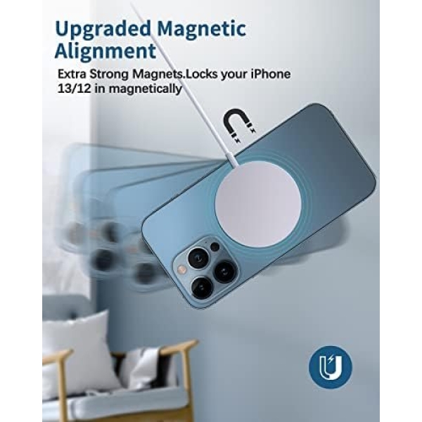 Magnetic Wireless Charger Mag-Safe Charger for iPhone 15/14/13/12 Series - Image 5