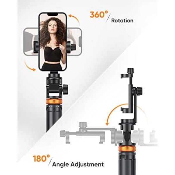 Newest 62" Phone Tripod, EUCOS Tripod for iPhone & Selfie Stick Tripod - Image 6