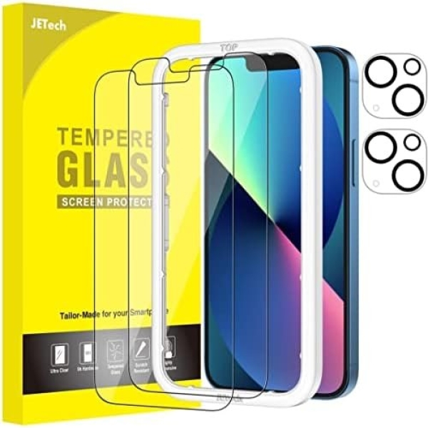 JETech Screen Protector for iPhone 13 6.1-Inch with Camera Lens Protector
