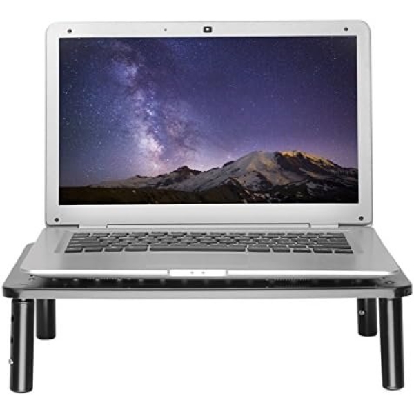 2-Pack Premium Laptop PC Monitor Stand with Sturdy, Stable Black Metal - Image 7