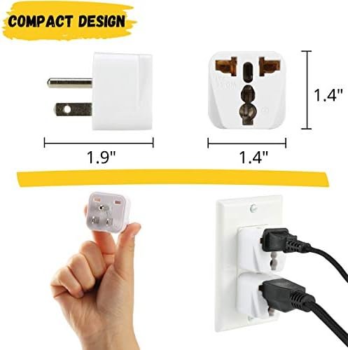 Bates- European Plug Adapter, 2 pc, Travel Adapter, US to Europe Plug Adapter - Image 3