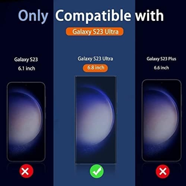 Milomdoi [3+3 Pack] for Samsung Galaxy S23 Ultra Screen Protector [Not Glass] - Image 6