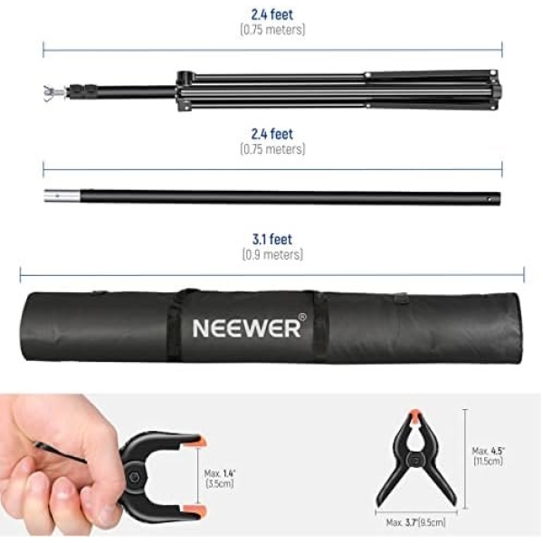 Neewer Photo Studio Backdrop Support System, 10ft/3m Wide 6.6ft/2m High - Image 7