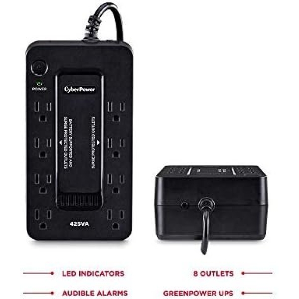 CyberPower ST425 Standby UPS System, 425VA/260W, 8 Outlets, Compact, Black - Image 8