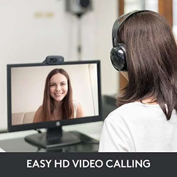 Logitech C270 HD Webcam, 720p, Widescreen HD Video Calling,Light Correction - Image 2