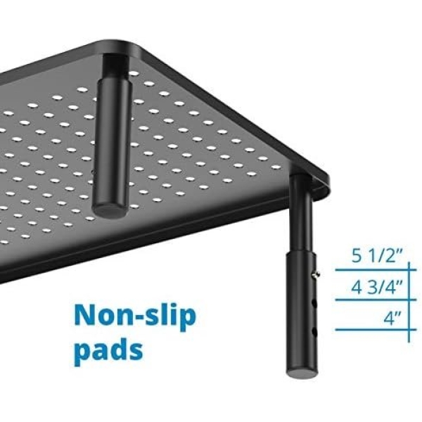 2-Pack Premium Laptop PC Monitor Stand with Sturdy, Stable Black Metal - Image 4