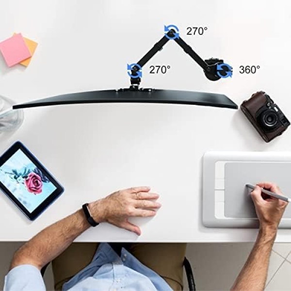 Pholiten Single Monitor Arm,Single Monitor Desk Mount,Adjustable Monitor - Image 3