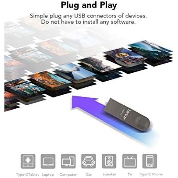 Lexar E32C 128GB Type-C USB Flash Drive 1PK, USB-A&USB-C 3.2 Gen 1 Dual Drive - Image 3