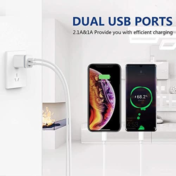 LUOATIP iPhone Charger Cable 3ft 6ft 10ft with Wall Plug, 5-Pack Long Charging - Image 6