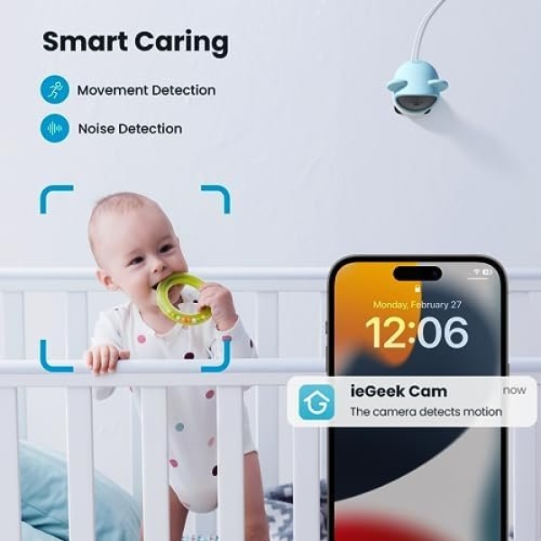 ieGeek 5'' Baby Monitor WiFi with Camera and Audio- 1080P Video Baby Monitor - Image 3