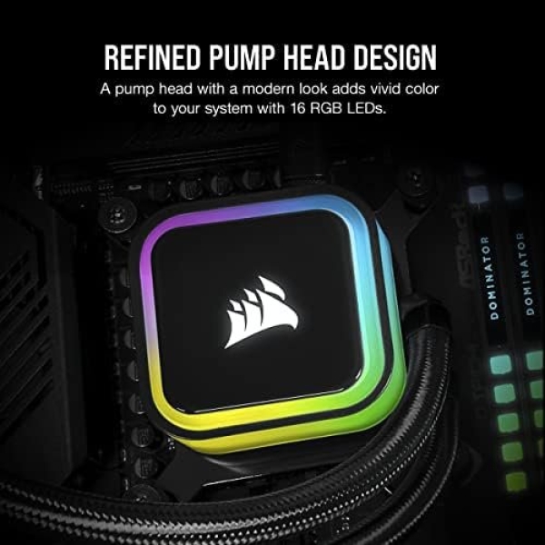 Corsair iCUE H100i RGB Elite Liquid CPU Cooler (16 Dynamic RGB LEDs, 120mm AF - Image 3