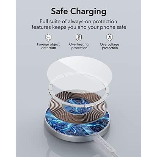 ESR HaloLock Mini Wireless Charger, MagSafe-Compatible Charger Compatible - Image 9