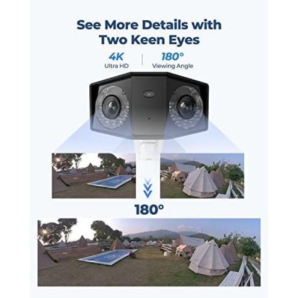 REOLINK 4K PoE Security Camera System, Home Outdoor IP Camera in 180 Degree - Image 2