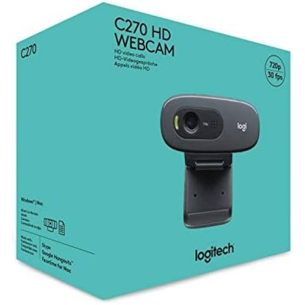 Logitech C270 HD Webcam, 720p, Widescreen HD Video Calling,Light Correction - Image 7