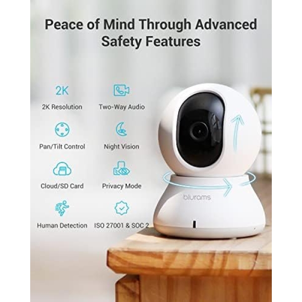 blurams Security Camera, 2K Indoor Camera 360° Pet Camera for Home Security - Image 2