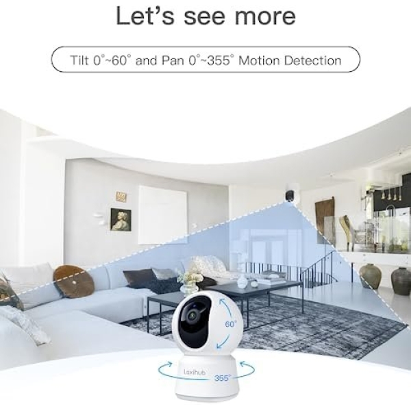 Laxihub Indoor Home Security Camera, P2 Baby Monitor with Camera and Audio - Image 4