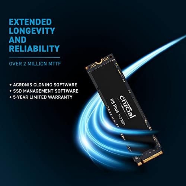 Crucial P5 Plus 2TB PCIe Gen4 3D NAND NVMe M.2 Gaming SSD, up to 6600MB/s - Image 5