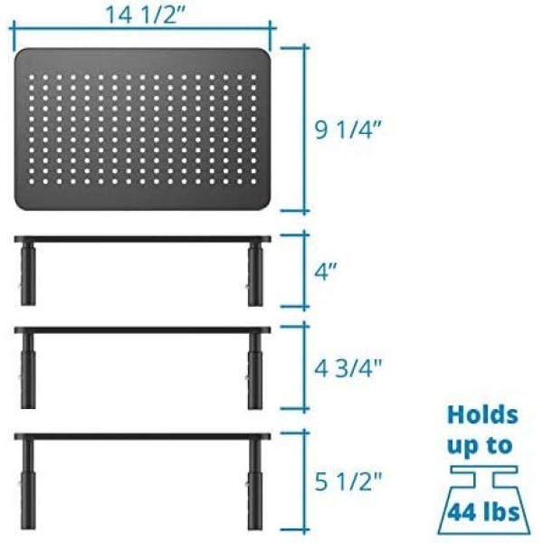 2-Pack Premium Laptop PC Monitor Stand with Sturdy, Stable Black Metal - Image 3