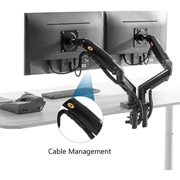 NB North Bayou Dual Monitor Desk Mount Stand Full Motion Swivel Computer Monitor - Image 6