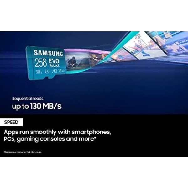 SAMSUNG EVO Select Micro SD-Memory-Card + Adapter, 256GB microSDXC 130MB/s - Image 8