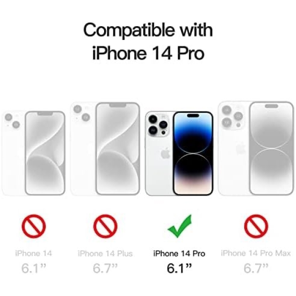 JETech Case for iPhone 14 Pro 6.1-Inch, Non-Yellowing Shockproof Phone Bumper - Image 2
