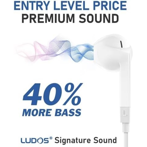 LUDOS FEROX USB C Headphones, 5 Years Warranty, USB-C Earbuds for iPhone 15 Pro - Image 3