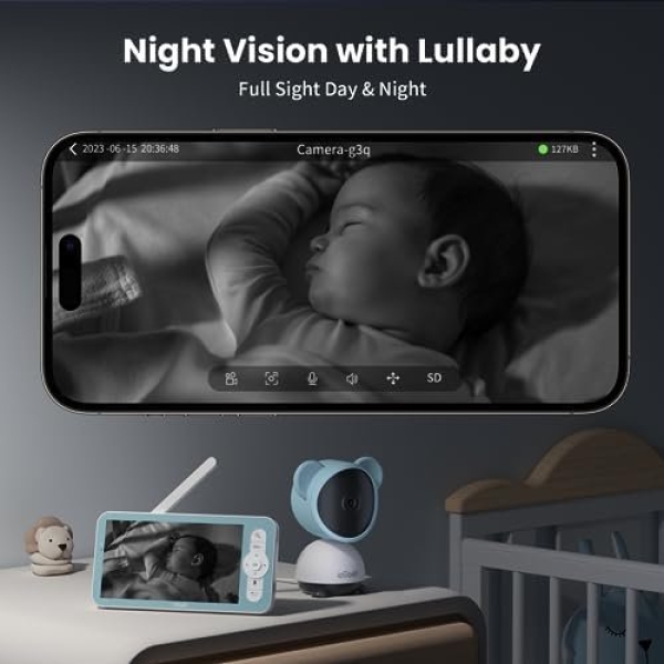ieGeek 5'' Baby Monitor WiFi with Camera and Audio- 1080P Video Baby Monitor - Image 5