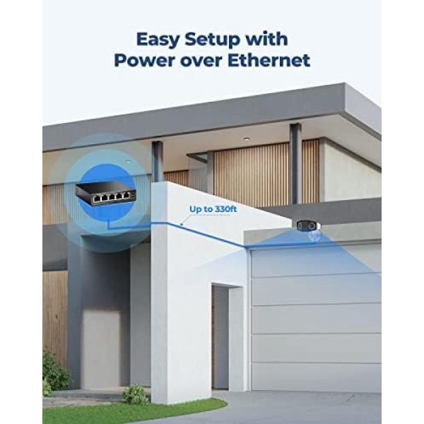 REOLINK 4K PoE Security Camera System, Home Outdoor IP Camera in 180 Degree - Image 6