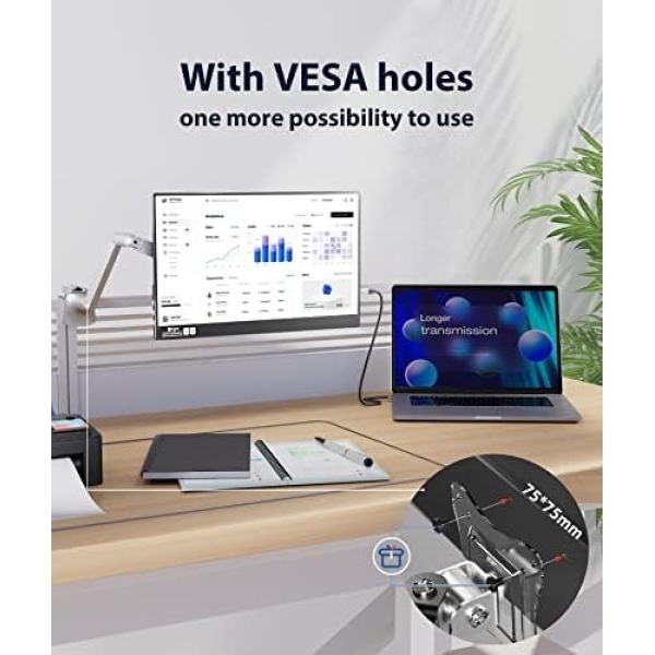 Portable Monitor 15.6 Inch FHD Ingnok A+Screen 100%sRGB IPS Laptop Screen - Image 4