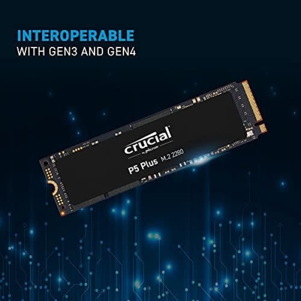Crucial P5 Plus 2TB PCIe Gen4 3D NAND NVMe M.2 Gaming SSD, up to 6600MB/s - Image 4