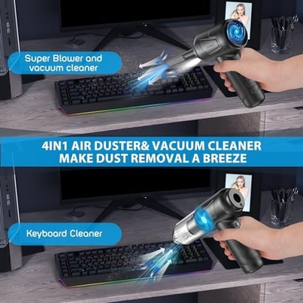 Compressed Air Duster with Air Blower 160000RPM Vacuum Cleaner and Air Duster - Image 5