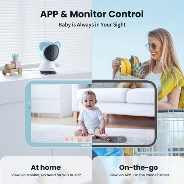 ieGeek 5'' Baby Monitor WiFi with Camera and Audio- 1080P Video Baby Monitor - Image 2